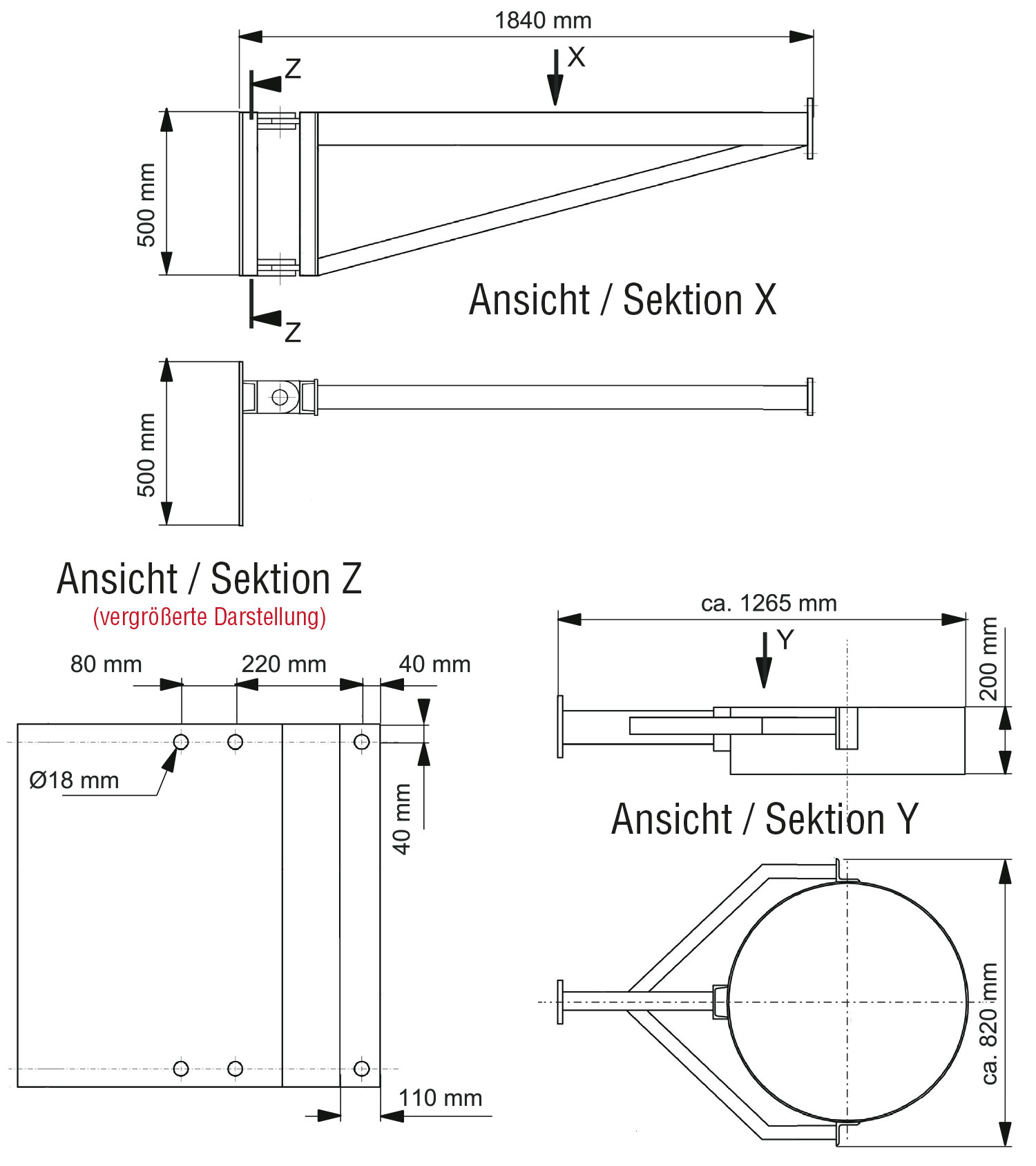 schwenkarm form